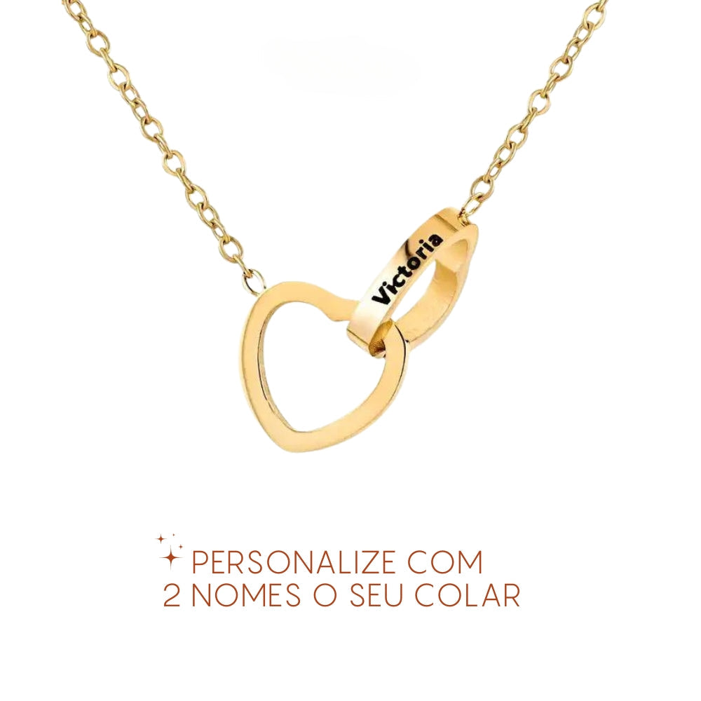 💖 Colar Dois Corações Personalizado com Caixa Rotativa & Rosa Eterna — O Presente Perfeito para Surpreender!! 