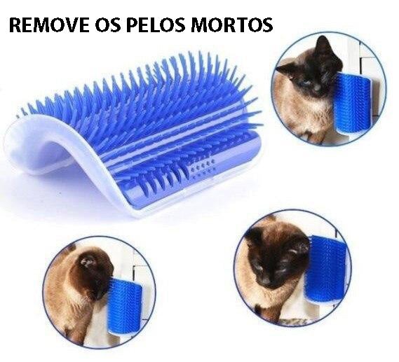 Escova Auto Massageadora Tira Pelos Para Gatos - Liora Express
